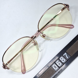 Yoshiyuki Konishi 피체 FICCE 405 안경테 안경 52mm 반무테 핑크골드 여성용 일본 빈티지 이미지