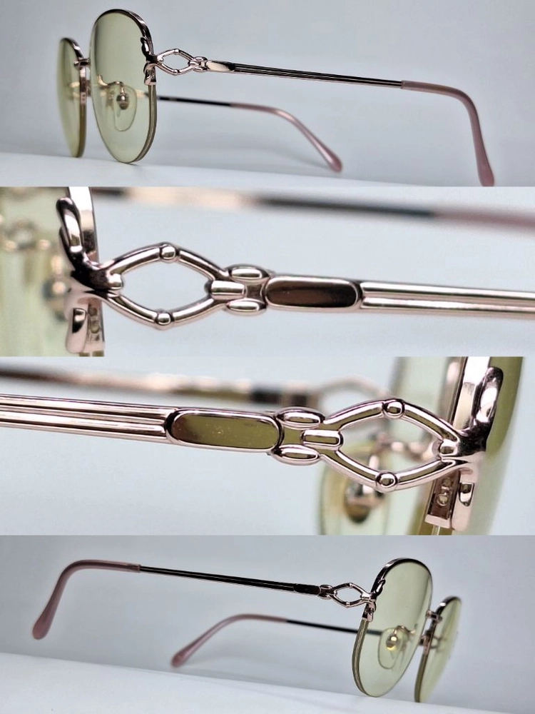 Yoshiyuki Konishi 피체 FICCE 405 안경테 안경 52mm 반무테 핑크골드 여성용 일본 빈티지 이미지