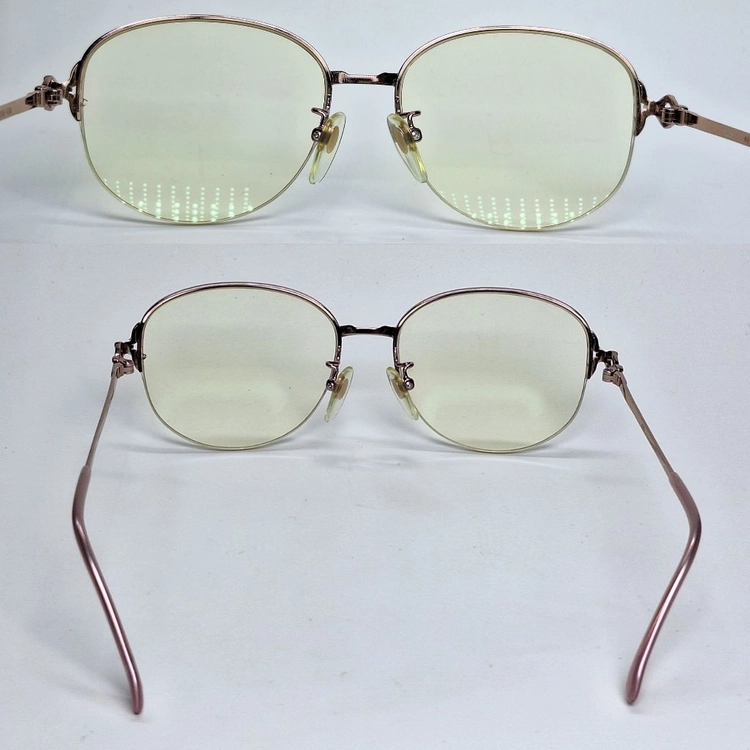 Yoshiyuki Konishi 피체 FICCE 405 안경테 안경 52mm 반무테 핑크골드 여성용 일본 빈티지 이미지