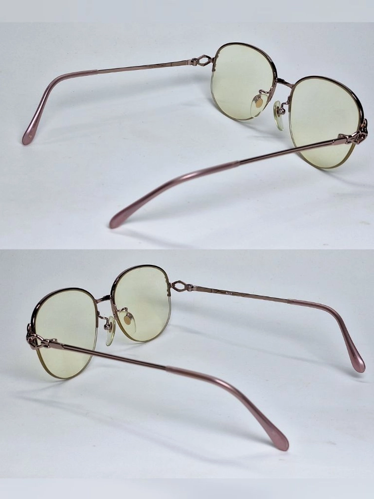 Yoshiyuki Konishi 피체 FICCE 405 안경테 안경 52mm 반무테 핑크골드 여성용 일본 빈티지 이미지