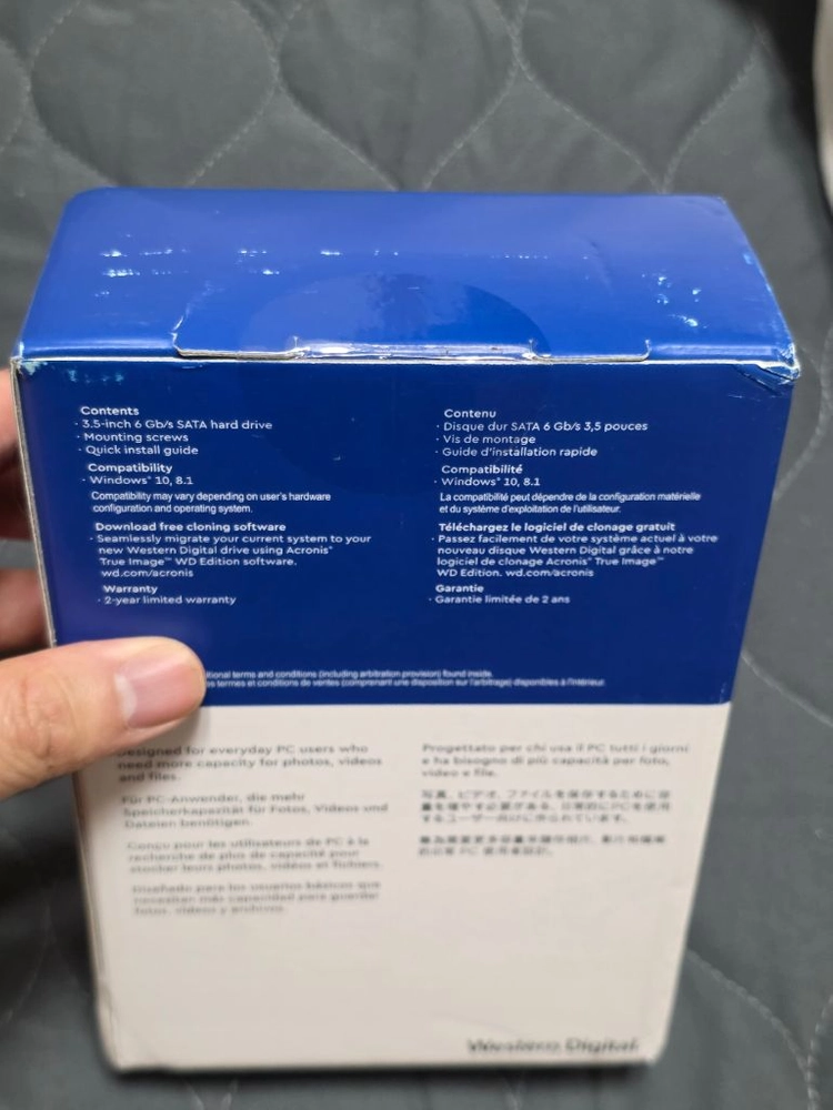 (미개봉새제품)WD Blue 8TB 하드디스크 CMR 리테일 패키지 3.5인치 HDD 이미지