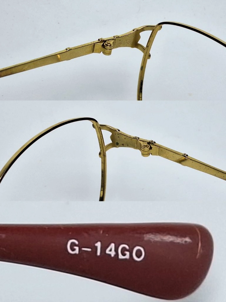 G-14GO 안경테 안경 144mm 골드 엔드피스장식 여성용 일본 빈티지 레트로 클래식 아메카지 Y2K 수입 패션 이미지