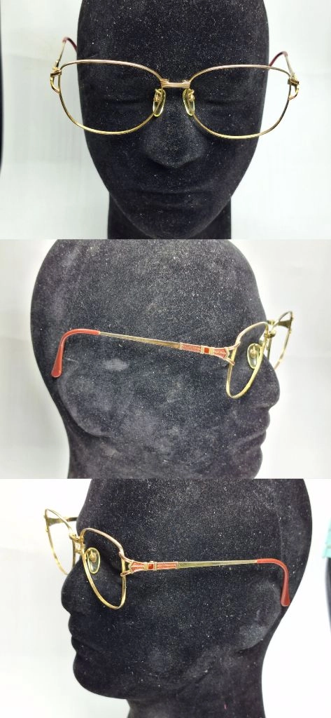 G-14GO 안경테 안경 144mm 골드 엔드피스장식 여성용 일본 빈티지 레트로 클래식 아메카지 Y2K 수입 패션 이미지