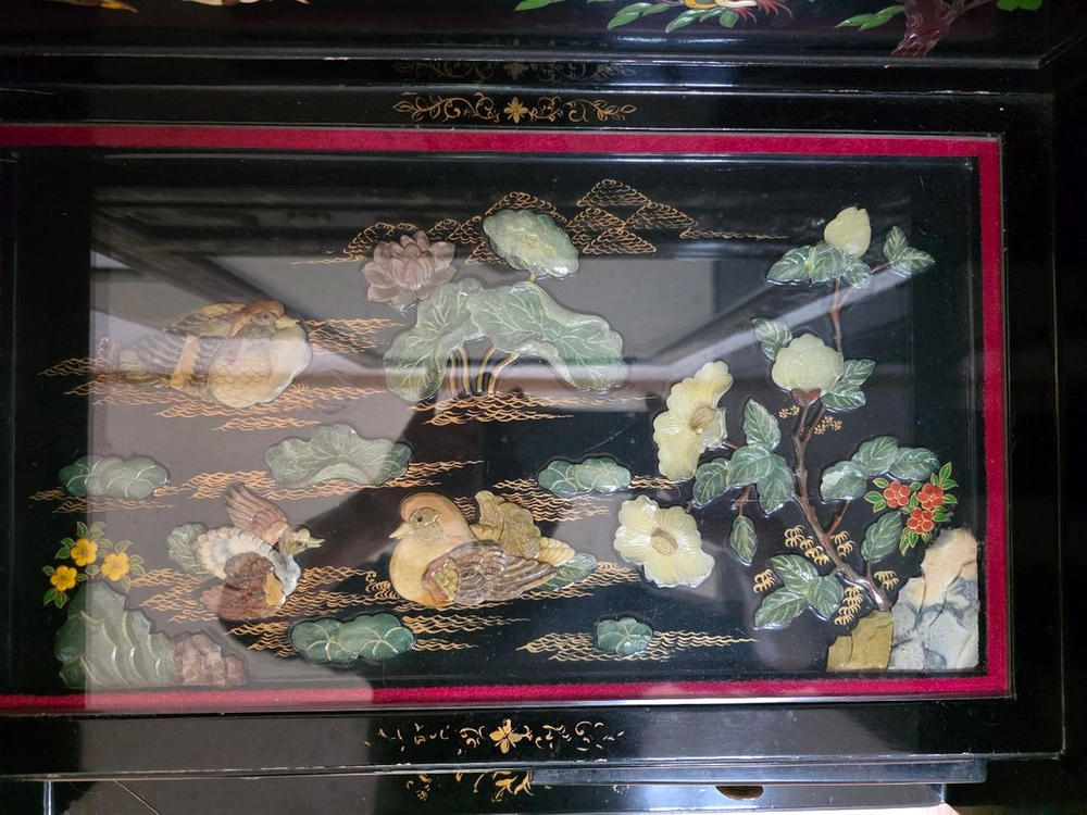 80년대 고급 옥돌 상감 장롱 + 화장대 세트 이미지