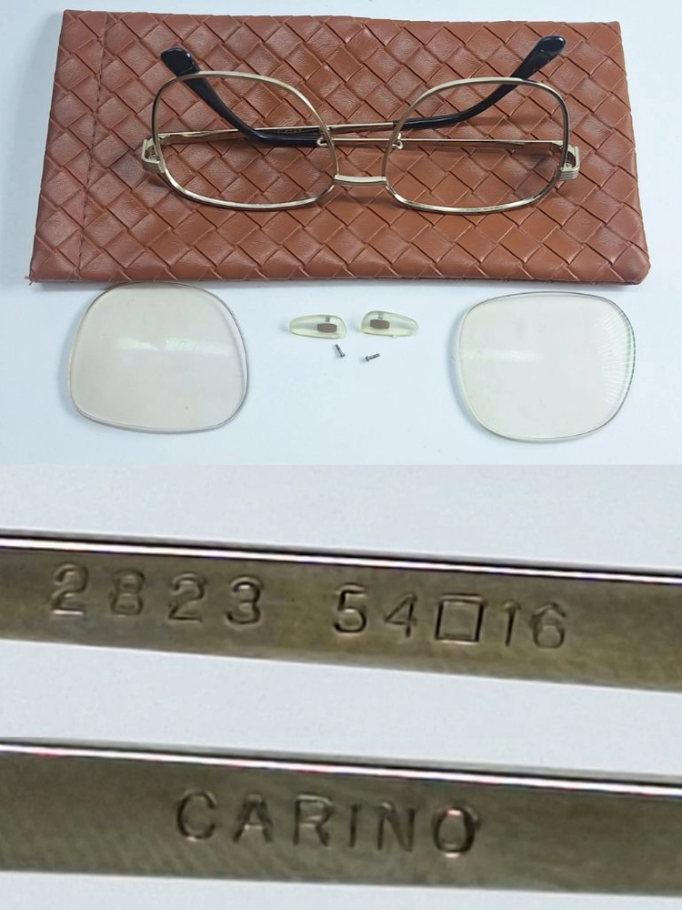 CARINO 2823 안경테 안경 54mm 스퀘어 실버 일본 빈티지 레트로 클래식 Y2K 아메카지 패션 수입 스트릿 이미지