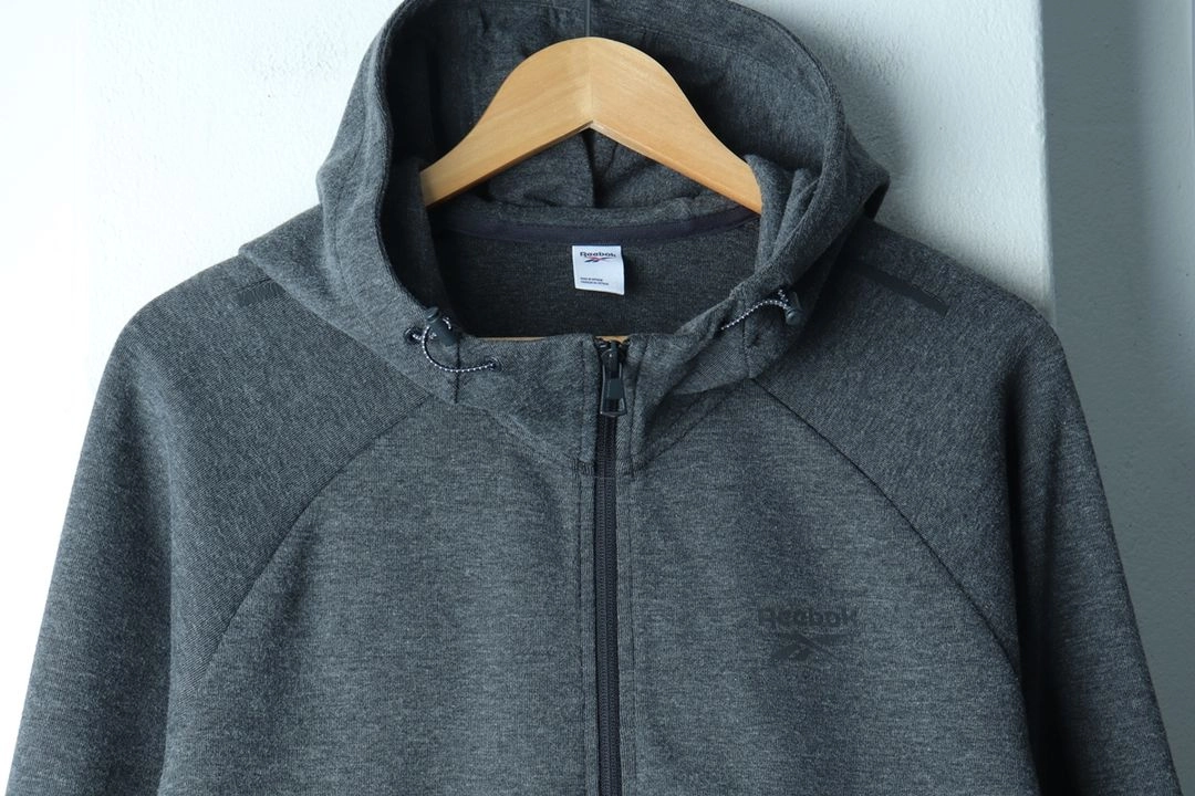(L-XL) 리복 후드집업 빅로고 그레이 올드스쿨 이미지