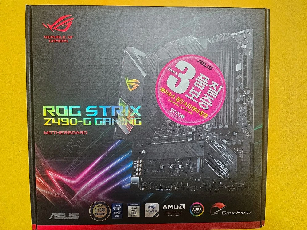 i7-10700k, 써모랩 쿨러,ASUS ROG STRIX Z490-G GAMING WIFI 메인보드 이미지