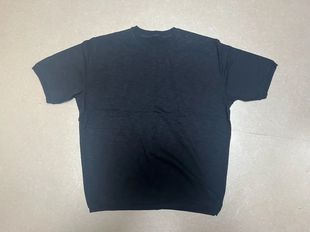 [M] 고낙 slub round sleeve - black 이미지