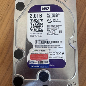 중고 WD Purple HDD 2TB 3.5인치 이미지