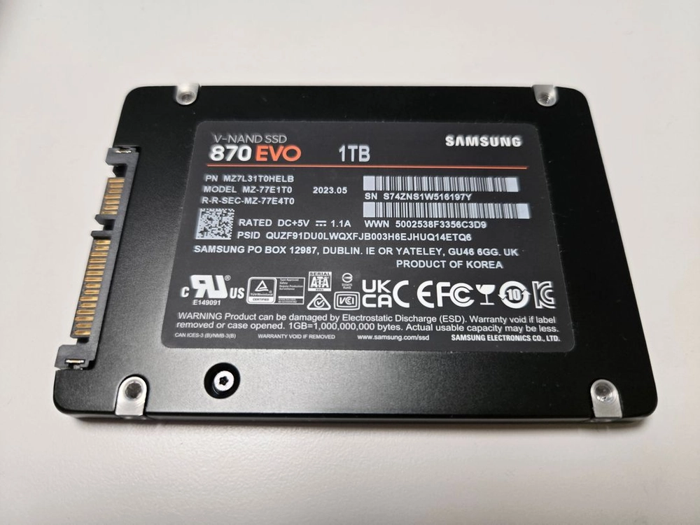 삼성 SSD 870EVO 1TB 팝니다. 이미지