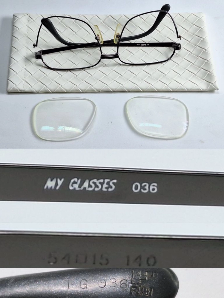 FUJI MY GLASSES 036 안경테 안경 54mm 스퀘어 건메탈 일본 빈티지 레트로 클래식 Y2K 아메카지 이미지