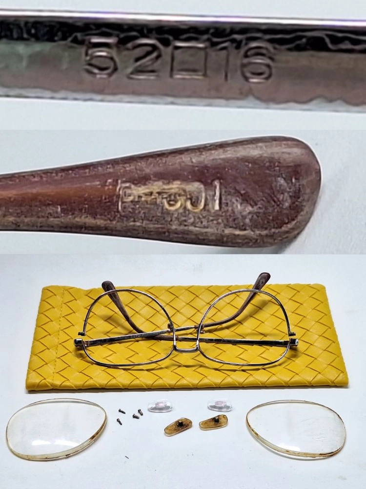 P-001 안경테 안경 52mm 실버 여성용 메탈 일본 빈티지 데드스톡 레트로 클래식 앤틱 복고 아메카지 Y2K 이미지