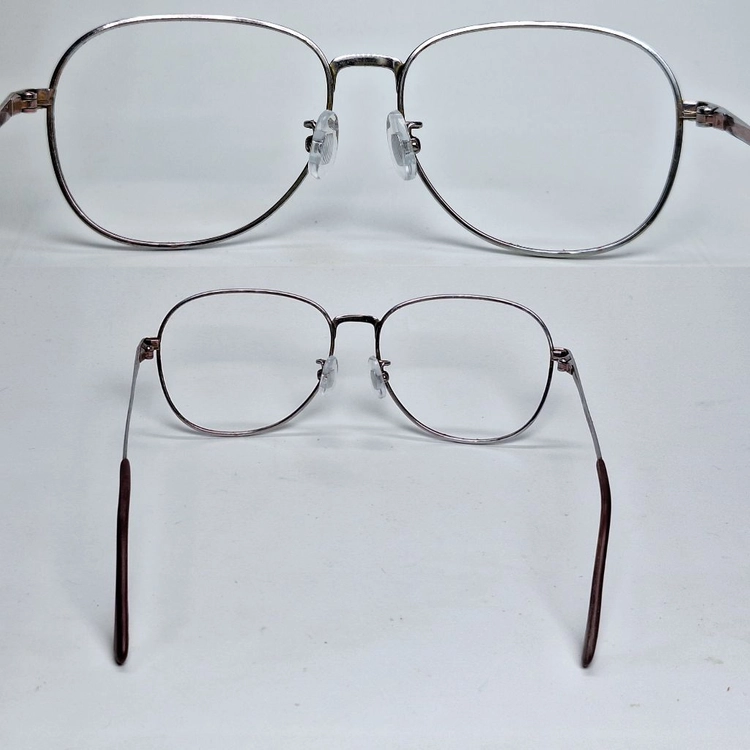P-001 안경테 안경 52mm 실버 여성용 메탈 일본 빈티지 데드스톡 레트로 클래식 앤틱 복고 아메카지 Y2K 이미지
