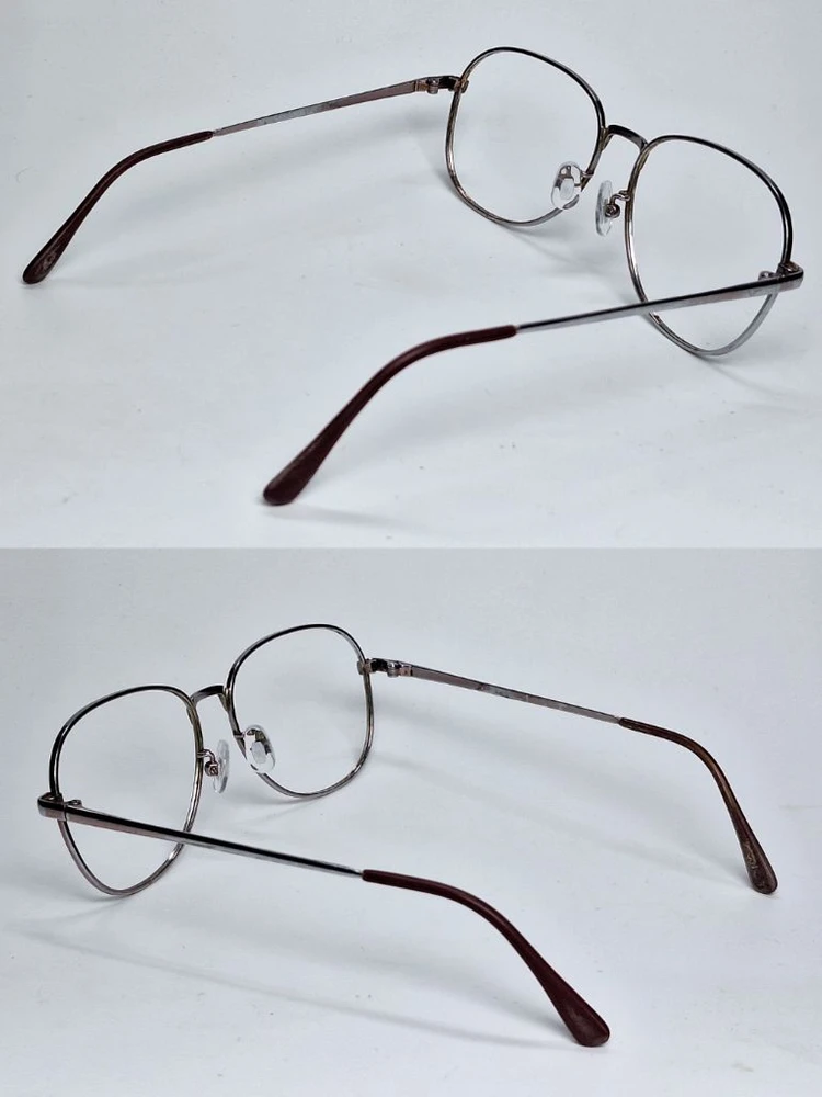 P-001 안경테 안경 52mm 실버 여성용 메탈 일본 빈티지 데드스톡 레트로 클래식 앤틱 복고 아메카지 Y2K 이미지