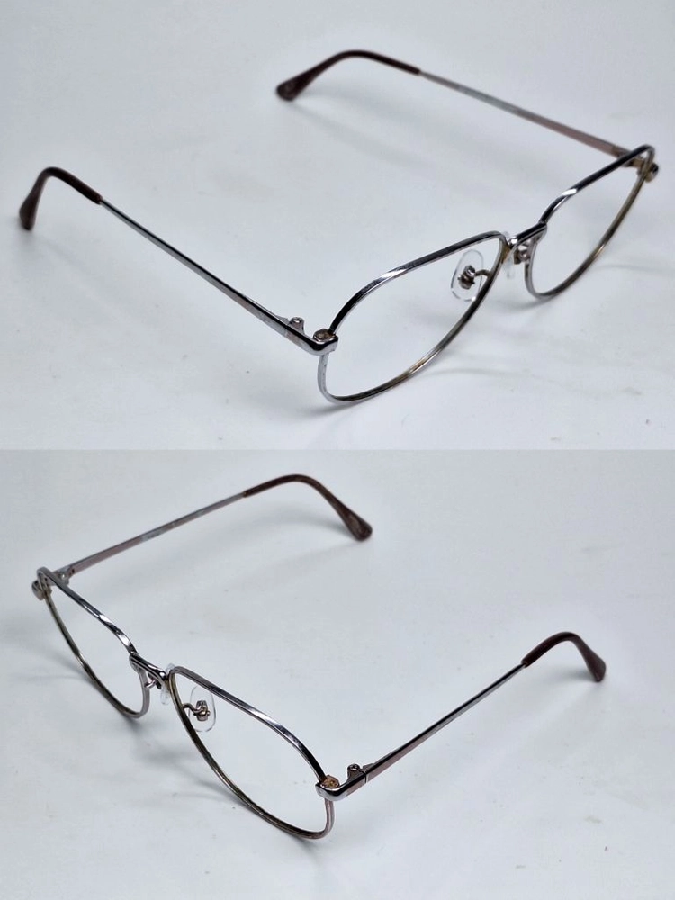 P-001 안경테 안경 52mm 실버 여성용 메탈 일본 빈티지 데드스톡 레트로 클래식 앤틱 복고 아메카지 Y2K 이미지