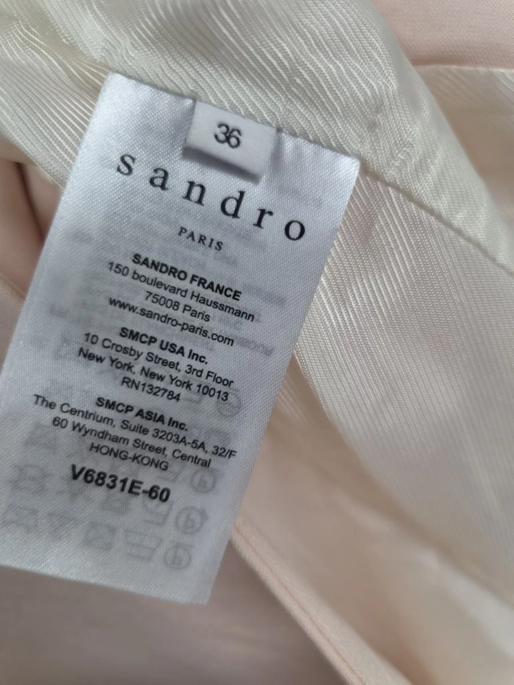 [SANDRO] 산드로 정품 택포함 피치 핑크 라미 린넨 자켓 (36/55) 이미지