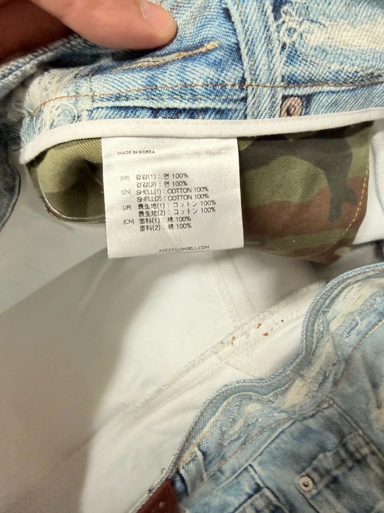 앤더슨벨 ADSB 포데님 스크래치 레더 카고 팬츠 34 / 실외 미착용 / 정가 39.9만 이미지