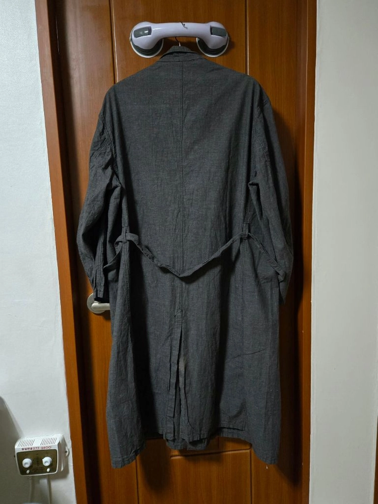 [Vintage] 베트라 프렌치 샴브레이 아뜰리에 코트 샵코트 XXL 블랙 솔트앤페퍼 이미지