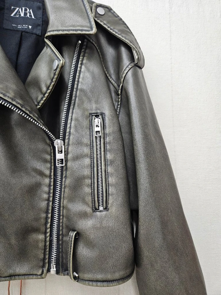 ZARA 자라 레더라이더자켓 L 66~88 이미지