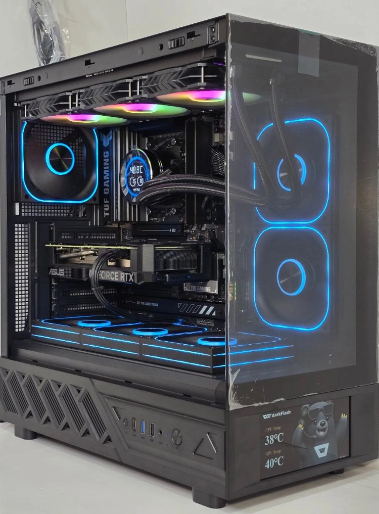 (새제품 9850X3D, 반본체 블랙) 32GB,수랭쿨러,B850,1250W GOLD,방송게이밍컴퓨터본체 이미지