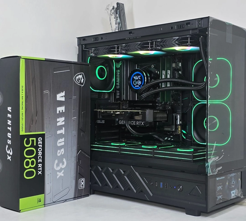 (새제품 9850X3D, 반본체 블랙) 32GB,수랭쿨러,B850,1250W GOLD,방송게이밍컴퓨터본체 이미지