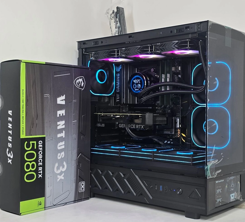 (새제품 9850X3D, 반본체 블랙) 32GB,수랭쿨러,B850,1250W GOLD,방송게이밍컴퓨터본체 이미지