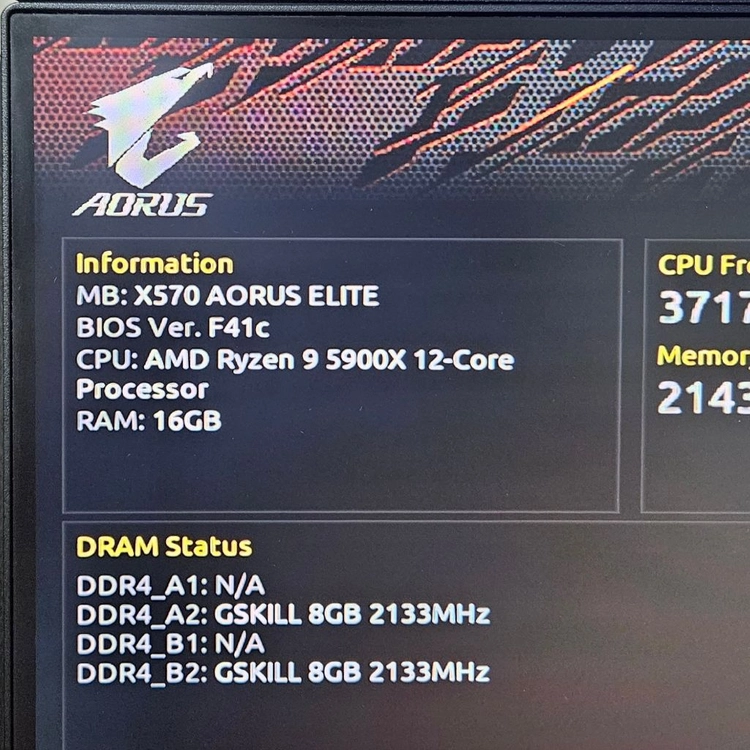 라이젠9-5900X + 기가바이트 X570 어로스 엘리트 + 윈도우 이미지