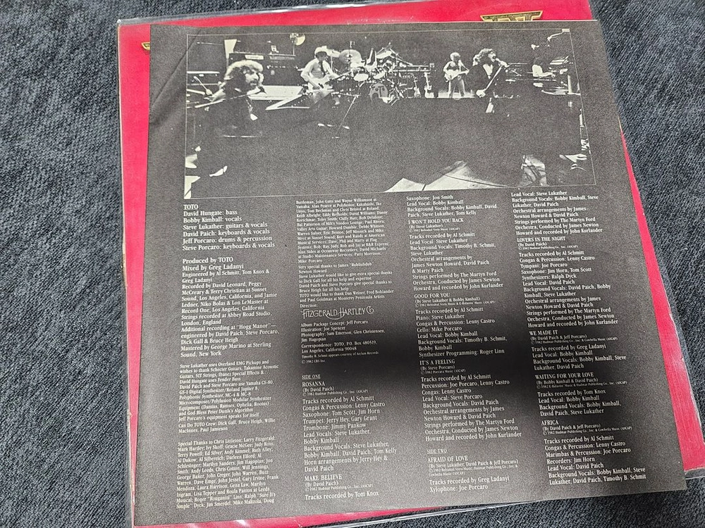 TOTO(토토) 4집 「TOTO IV」 82년 지구레코드 발매반 lp판매 이미지