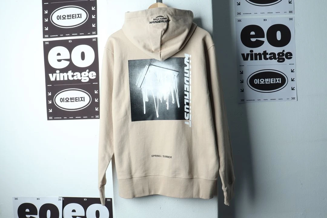 (L-XL) 앤더슨벨 후드티셔츠 새상품 베이지 이미지