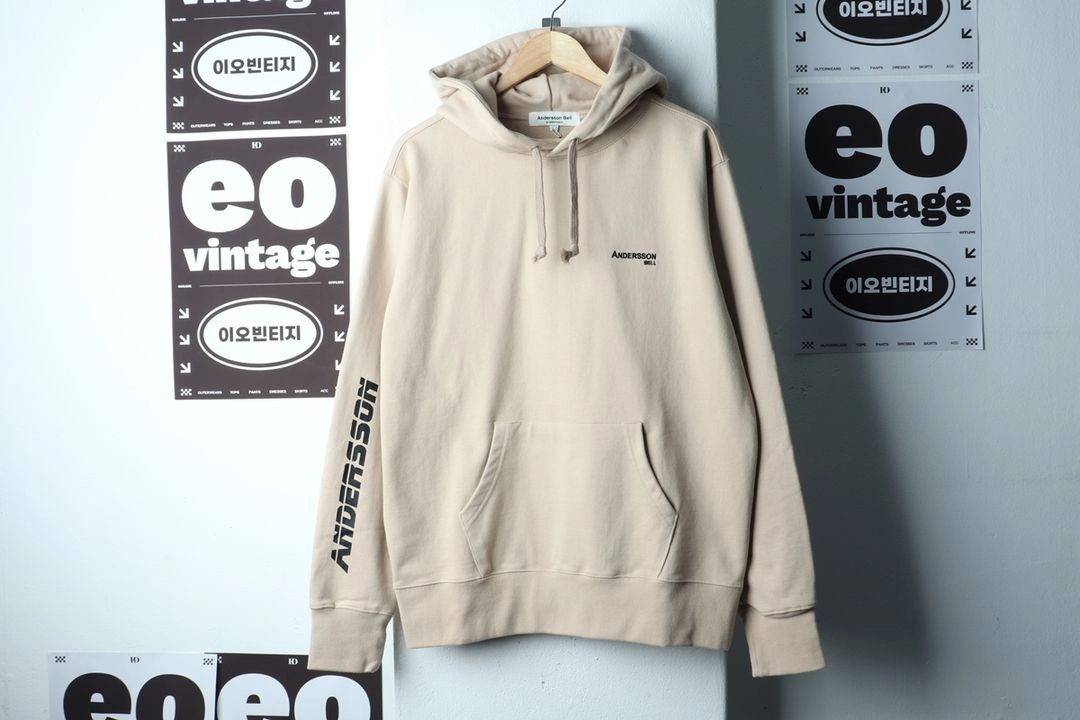 (L-XL) 앤더슨벨 후드티셔츠 새상품 베이지 이미지