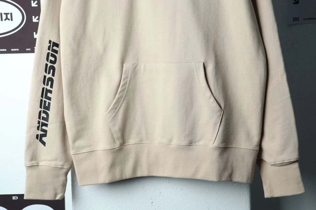 (L-XL) 앤더슨벨 후드티셔츠 새상품 베이지 이미지