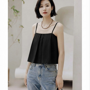 핀턱 끈나시_블랙 이미지