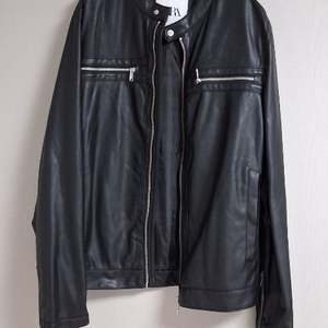 (새상품)ZARA 블랙 레더 라이더자켓 이미지