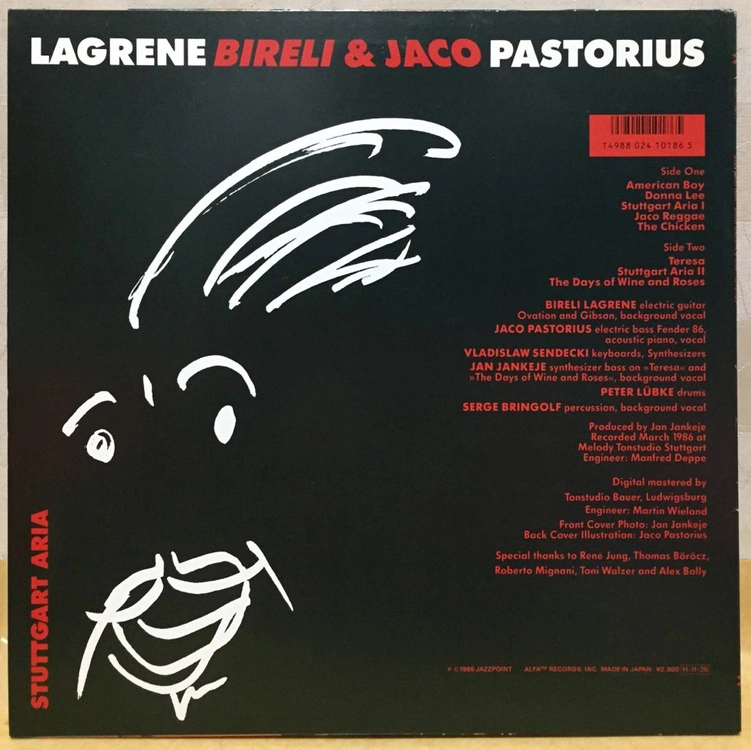 LP ; bireli lagrene & jaco pastorius - stuttgart aria 퓨전 재즈 엘피 이미지