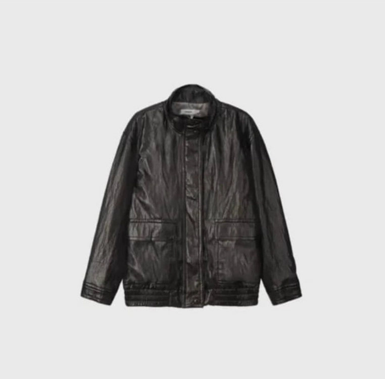 모노하 high neck leather jumper 하이넥 레더점퍼 이미지