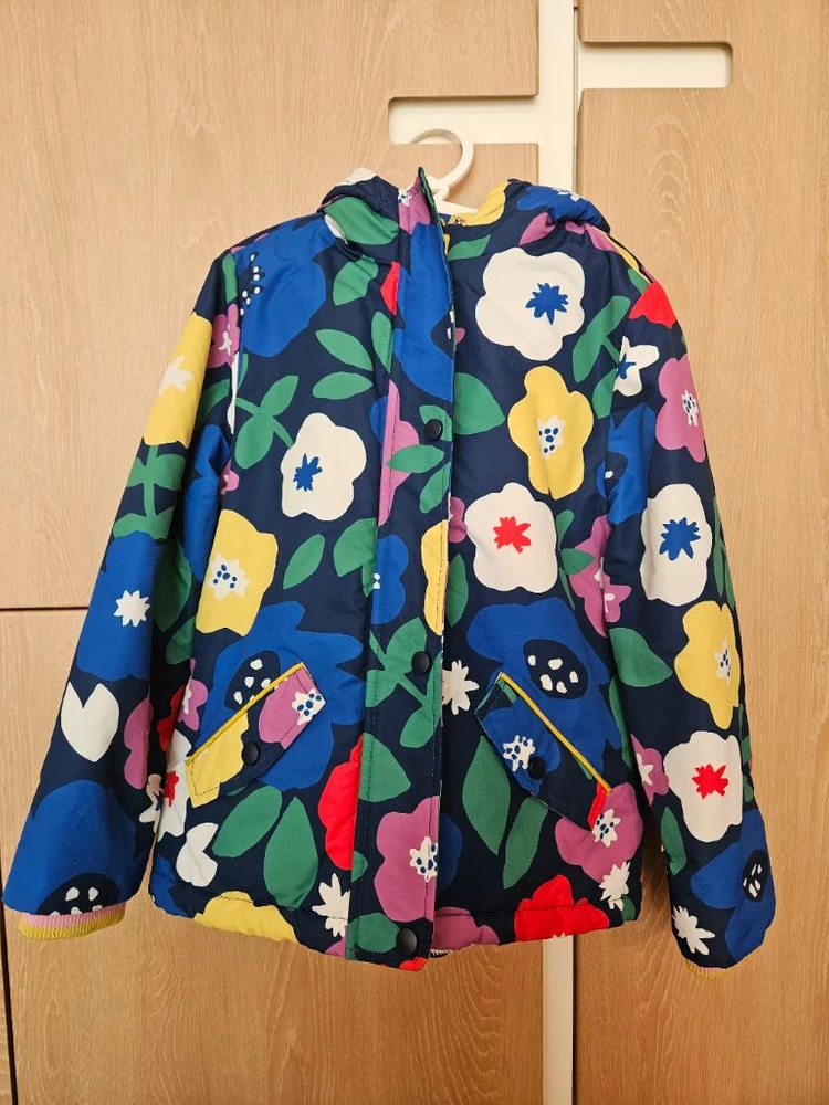미니보덴 꽃무늬 보아털 점퍼 7-8y 128cm. 이미지