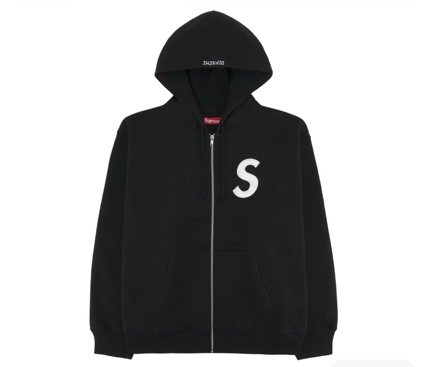 슈프림 25fw S 로고 집업 후드 블랙 새상품 쇼핑백 포함 이미지