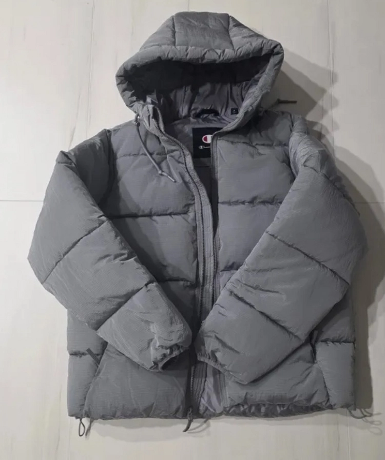챔피온 퀼팅 푸퍼 후드 패딩 재킷 그레이 xxl 2xl 110 이미지