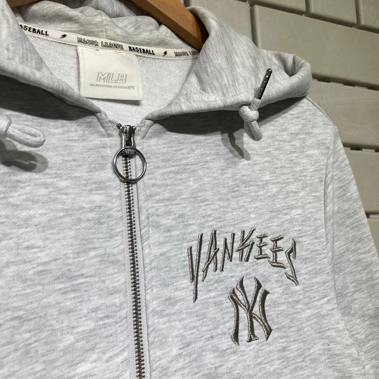 [85]여성 MLB 양키즈 자수 후드집업 오트밀 1296 이미지