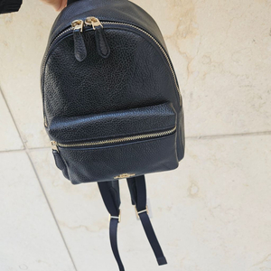 코치 COACH 미니 찰리 천연가죽 백팩 블랙 새상품 이미지