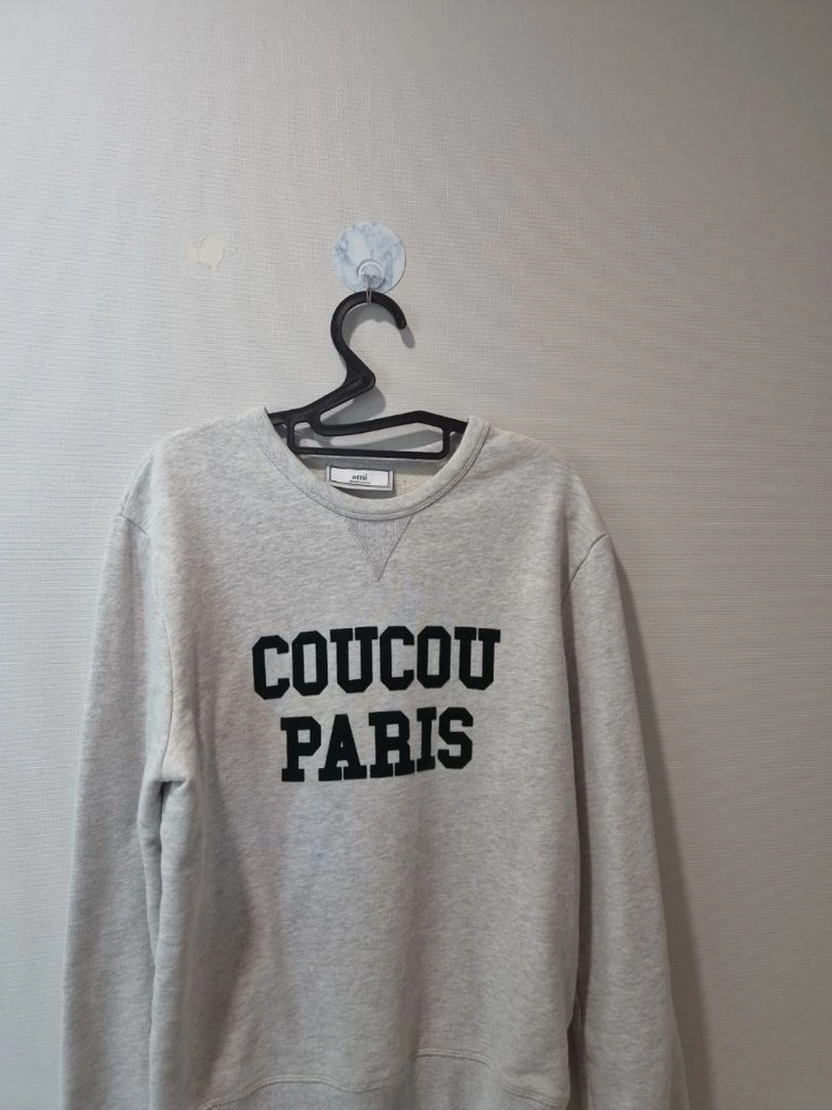 ㅣ아미 AMI COUCOU PARIS 레터링 맨투맨 그레이 M / 코튼100% 이미지