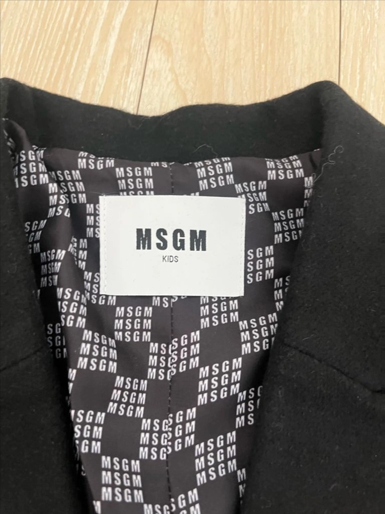 MSGM 백로고 울코트 블랙 12Y 이미지