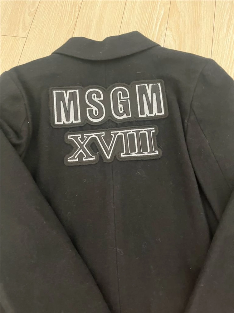 MSGM 백로고 울코트 블랙 12Y 이미지
