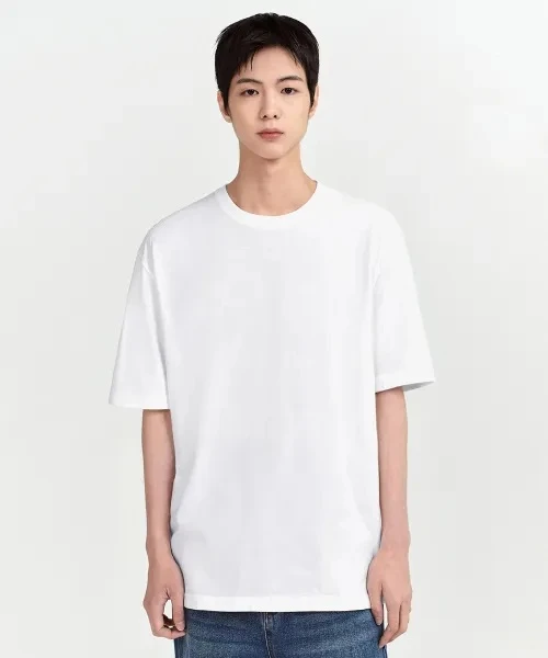 무신사 스탠다드 릴렉스핏 크루넥 티셔츠2 화이트 S사이즈 7장 이미지