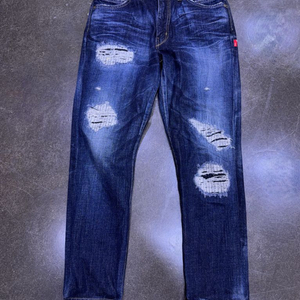 WTAPS 더블탭스 블루스 트래쉬 빈티지 워싱 스키니 데님팬츠 S 이미지