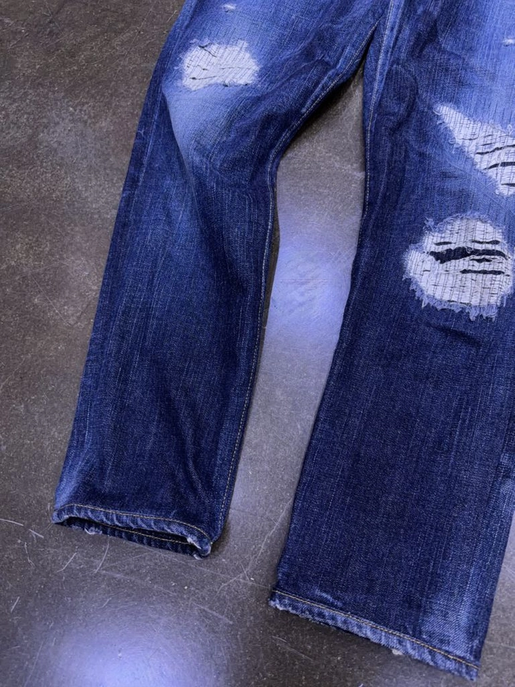 WTAPS 더블탭스 블루스 트래쉬 빈티지 워싱 스키니 데님팬츠 S 이미지