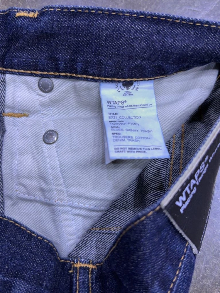 WTAPS 더블탭스 블루스 트래쉬 빈티지 워싱 스키니 데님팬츠 S 이미지