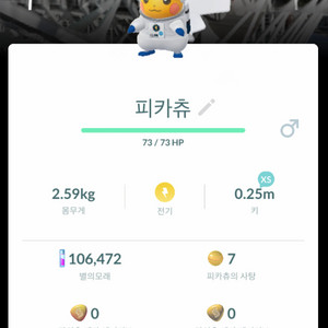 포켓몬고 로케로치 우주복 피카츄 이미지