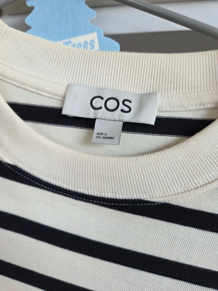 COS 코스 스트라이프 반팔 티셔츠 EUR S 이미지