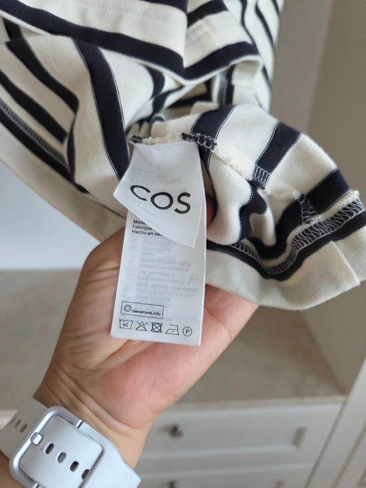 COS 코스 스트라이프 반팔 티셔츠 EUR S 이미지